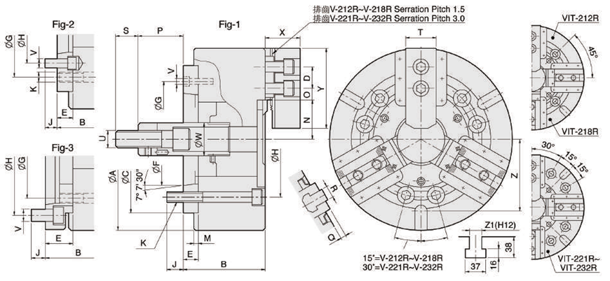 VRA NON THROUGH HOLE POWER CHUCK FOR VERTICAL LATHE 0