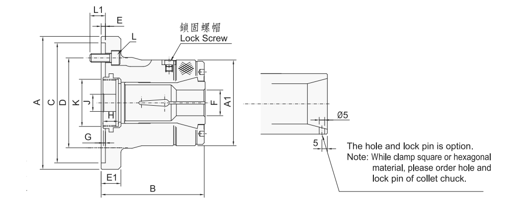 HIGH PRECISION PUSH FORWARD TYPE COLLET CHUCK WITH PLAIN BACK 0
