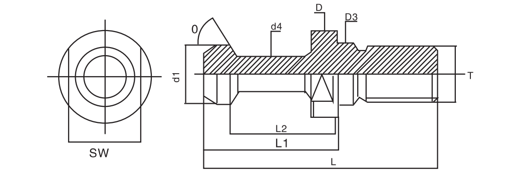 BT PULL STUD FOR MILLING CHUCK 0