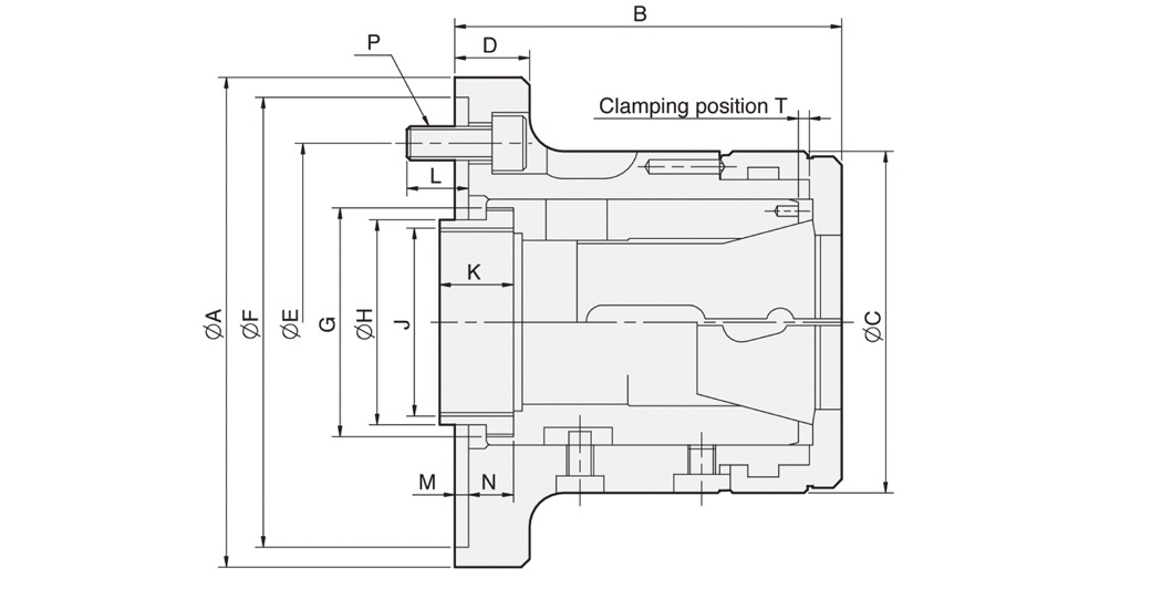 CR Collet chuck for cylindrical center mount 0