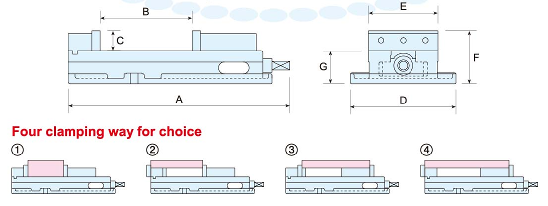 GRIPPING V FIXED ANGLE LOCK VISE WITH PRECISION WITHIN 0.02MM/100MM 0