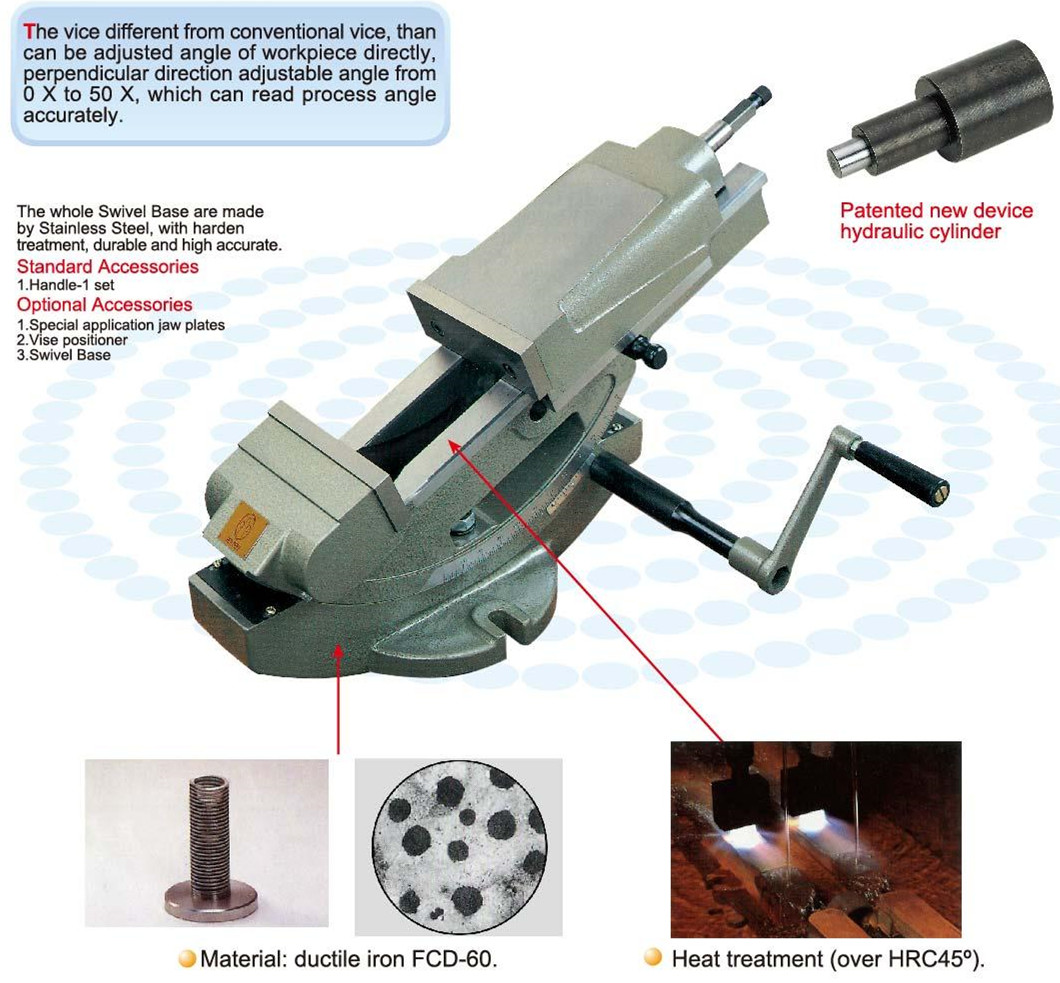 HN Hydraulic pressure tilting precision vice 0